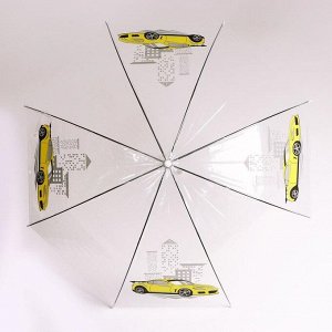 Зонт детский «Жёлтая машина» п/а прозрачный светоотражающий d=90 см