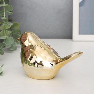 Сувенир керамика "Воробей" золото 7,2х13,3х6 см