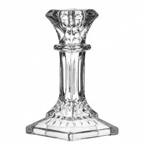 Подсвечник стекло на 1 свечу "Колонна с прямоугольная" прозрачный 16,5х8,3х8,3 см
