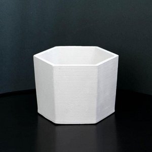 Кашпо гипсовое «Шестиугольник», цвет белый, 10.5x 10.5x 8 см