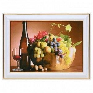 Картина "Натюрморт винный" 13х18(16х21) см