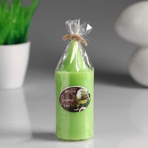 Свеча- цилиндр "Зелёный чай" ароматическая, 4?10 см