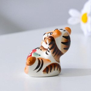 Сувенир Тигр "Чарли", 7 см, гжель, цвет