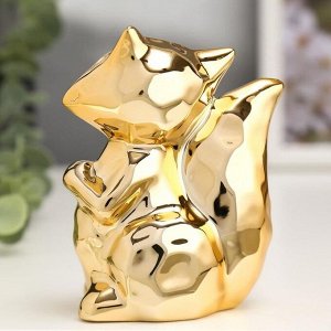 Сувенир керамика "Лисичка" золото 10х7,7х5 см