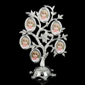 Фоторамка на 6 фото "Семейное дерево" под серебро