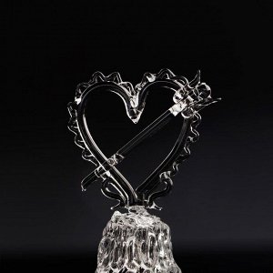 Колокольчик сувенирный «Хрустальное сердце со стрелой», ручной работы