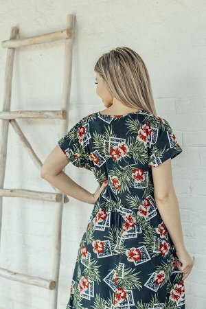 Платье бохо "Тропики" расцветка в ассортименте (М-750)