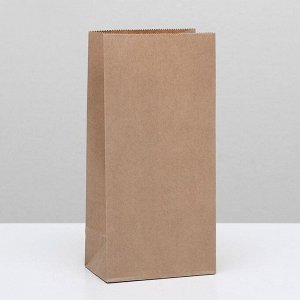Пакет крафт бумажный фасовочный, прямоугольное дно 12 х 8 х 25 см