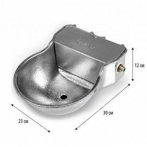 Поилка чашечная автоматическая 3,1 л, металл, с боковым подводом