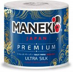 Бумага туалетная &quot;Maneki&quot; OCEAN 3 слоя, 280 л., 39.2 м, гладк., бел. с аром. океан.бриза, 1 рулон