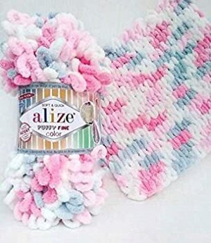Alize Puffy Fine Color  5942 Желто-Розовый