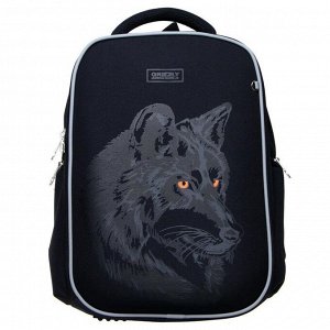 Рюкзак школьный, Grizzly RB-153, 36 x 26 x 17 см, эргономичная спинка, 2 отделения, «Волк»