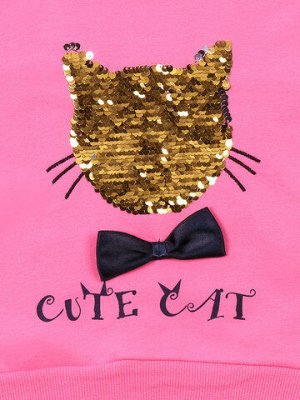 Толстовка для девочек "Cute cat rose"