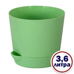 Кашпо с поддоном для цветов 3,6л, МЯТНЫЙ