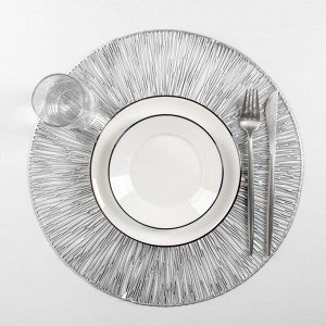 Набор салфеток кухонных Доляна «Сияние», d=38 см, 4 шт, цвет серебро