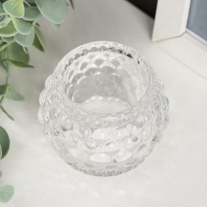 Подсвечник стекло на 1 свечу "Пузырьки на шаре" прозрачный 5х6х6 см