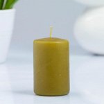 Свеча - цилиндр, 4?6 см, 9 ч, оливковая