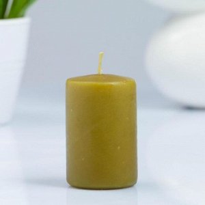 Свеча - цилиндр, 4?6 см, 9 ч, оливковая