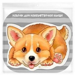 Коврик для мышки 210х155 мм "КОРГИ" ПВХ, 2 мм, полноцветная печать, текст 53068 Феникс {Китай}