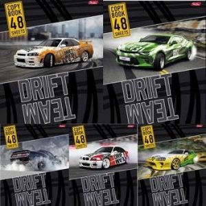 Тетрадь  48л клетка "Drift Team" 5 видов (051547) Хатбер {Россия}