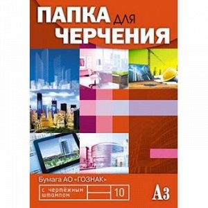 Папка для черчения А3 10л с вертикальным штампом "Манхеттен" С0110-07 АппликА {Россия}