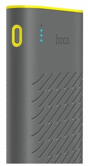 Портативный аккумулятор HOCO B31A 2,1A, 30000 мАч серый с желтым индикатор Power Bank