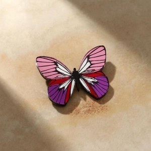 Брошь акрил "Бабочка", цвет розово-фиолетовый