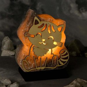 Соляная лампа "Панно Котик", 21 см