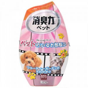 "ST" "Shoushuuriki" Жидкий дезодорант – ароматизатор для комнат против запаха домашних животных c ароматом фруктового сада 400мл