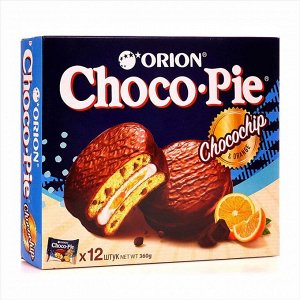 Печенье Choco Pie Orion [360гр, апельсин, 12шт, Корея, 1упак]