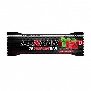 Протеиновый батончик 16%, клубника IRONMAN