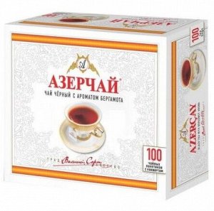 Чай Азерчай черный с бергамотом без конверта, 100 пак