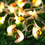 Гирлянда &quot;Нить&quot; 5.8 м с насадками Старт &quot;Пчёлки&quot;, прозрачная нить, 20 LED, свечение тёплое белое, 2 режима, солнечная батарея
