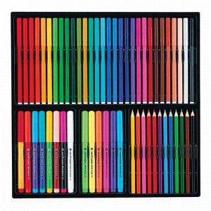 Набор для юного художника: 43 фломастера+поглотитель, 12 цветных карандашей, 4 раскраски, CENTROPEN, 9396, 9 9396 6001