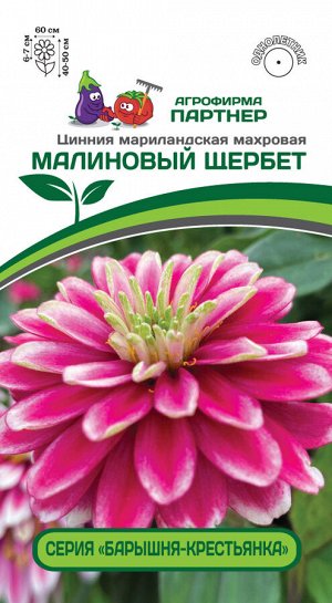 ТМ Партнер Цинния махровая "Барышня-крестьянка" Малиновый Щербет