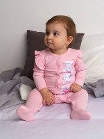 Комбинезон детский трикотажный  для девочек, 2 шт. в комплекте