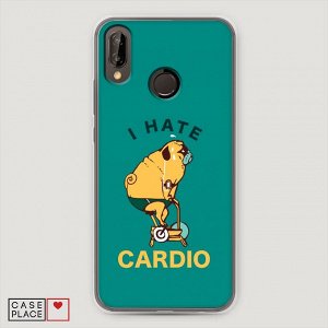 Силиконовый чехол I hate cardio на Huawei P20 Lite