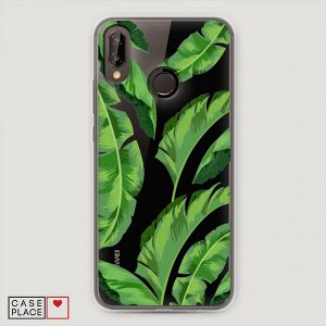 Силиконовый чехол Зеленые листья пальмы на Huawei P20 Lite