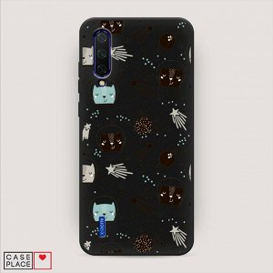 Матовый силиконовый чехол Котики космонавты на Xiaomi Mi CC9