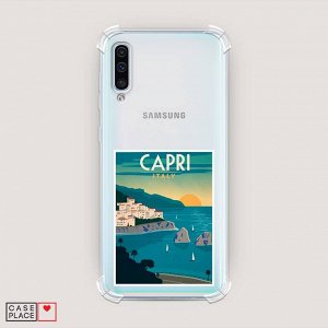 Противоударный силиконовый чехол Постер остров Капри на Samsung Galaxy A50