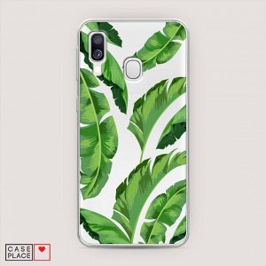 Силиконовый чехол Зеленые листья пальмы на Samsung Galaxy A40