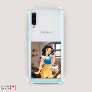 Противоударный силиконовый чехол Селфи Белоснежки на Samsung Galaxy A50