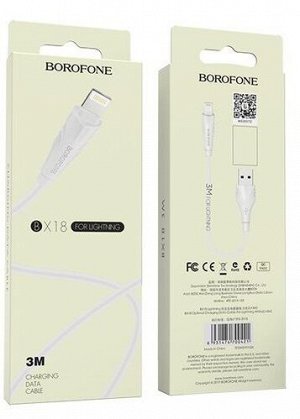 Hoco Зарядный Кабель USB BOROFONE BX18 Optimal 2.4A-3A 3 м белый