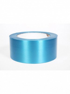 Лента простая 5 см х 50 м гладкая без тиснения цвет голубой Р502