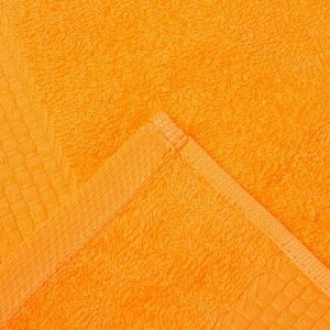 Полотенце махровое гладкокрашеное Эконом 30х60 см, оранжевый, хлопок 100%, 370г/м2
