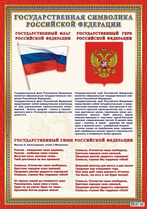Плакат "Гимн, флаг, герб РФ"