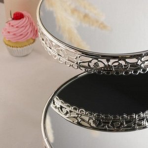 Подставка для десертов «Затмение», 28?28?26 см, цвет металла серебряный