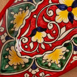 Селёдочница узбекская Риштанская Керамика, 24 см, красная, МИКС