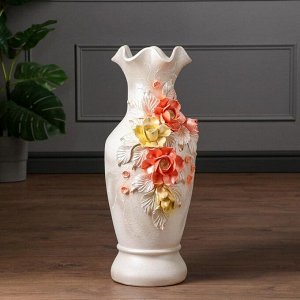 Ваза напольная "Алена", лепка, цветы, 62 см, микс, керамика