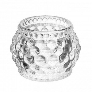 Подсвечник стекло на 1 свечу "Пузырьки на шаре" прозрачный 5х6х6 см